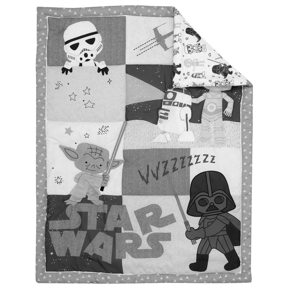 Lambs and Ivy Star Wars Classic 3-Piece Crib Bedding Set in Gray, Green, White and Black, , large