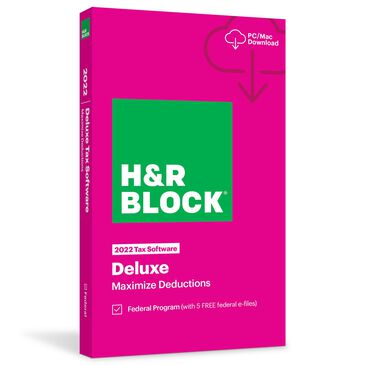 H&R Block Deluxe Tax Software 2022, , large