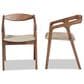 Baxton Studio Harland Arm Chair with Grey Cushion in Walnut Brown (Set of 2), , large