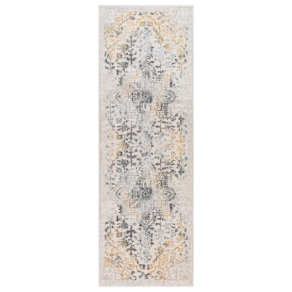 Surya Aisha 2"7" x 7"7" Charcoal, Gray, Mustard and Light Gray Runner, , large
