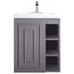 James Martin Vanities Alicante 24" Single Bathroom Vanity in Grey Smoke with 5 cm White Glossy Resin Top and Rectangular Sink, , large
