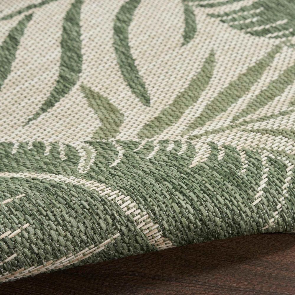 Nourison Garden Oasis GOA02 Ivory and Green 3&#39; x 5&#39; Indoor/Outdoor Area Rug, , large