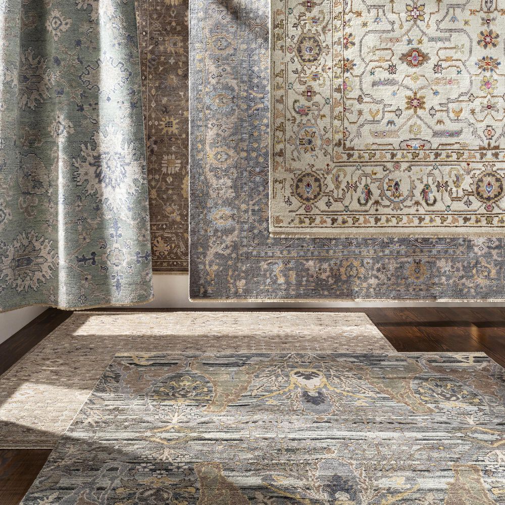 Surya Kushal 10&#39; x 14&#39; Silver Gray, Off White, Gray, Taupe and Ivory Area Rug, , large