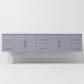 Lexora Home Geneva 84" Double Bathroom Vanity in Dark Grey with 2 cm White Carrara Marble Top and Rectangular Sinks, , large