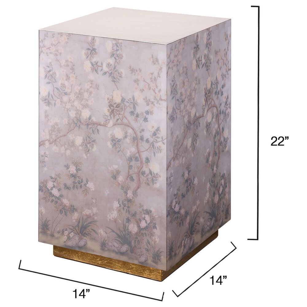 Splendor Living Rockwell Floral Accent Side Table in Lavender and Gold, , large
