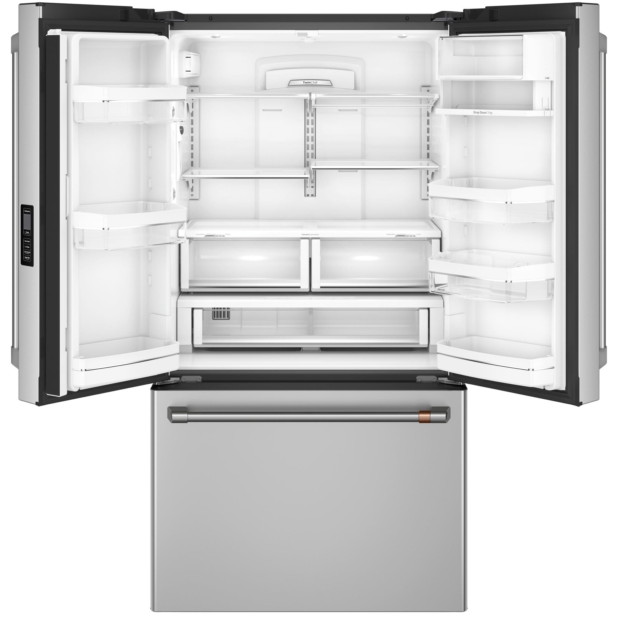 Cafe 23.1 Cu. Ft. Counter Depth French Door Refrigerator Energy Star in Stainless Steel with Brushed Stainless Handles NFM