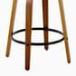 LumiSource Grotto 26" Swivel Counter Stool with Black Faux Leather Upholstery in Walnut and Black (Set of 2), , large