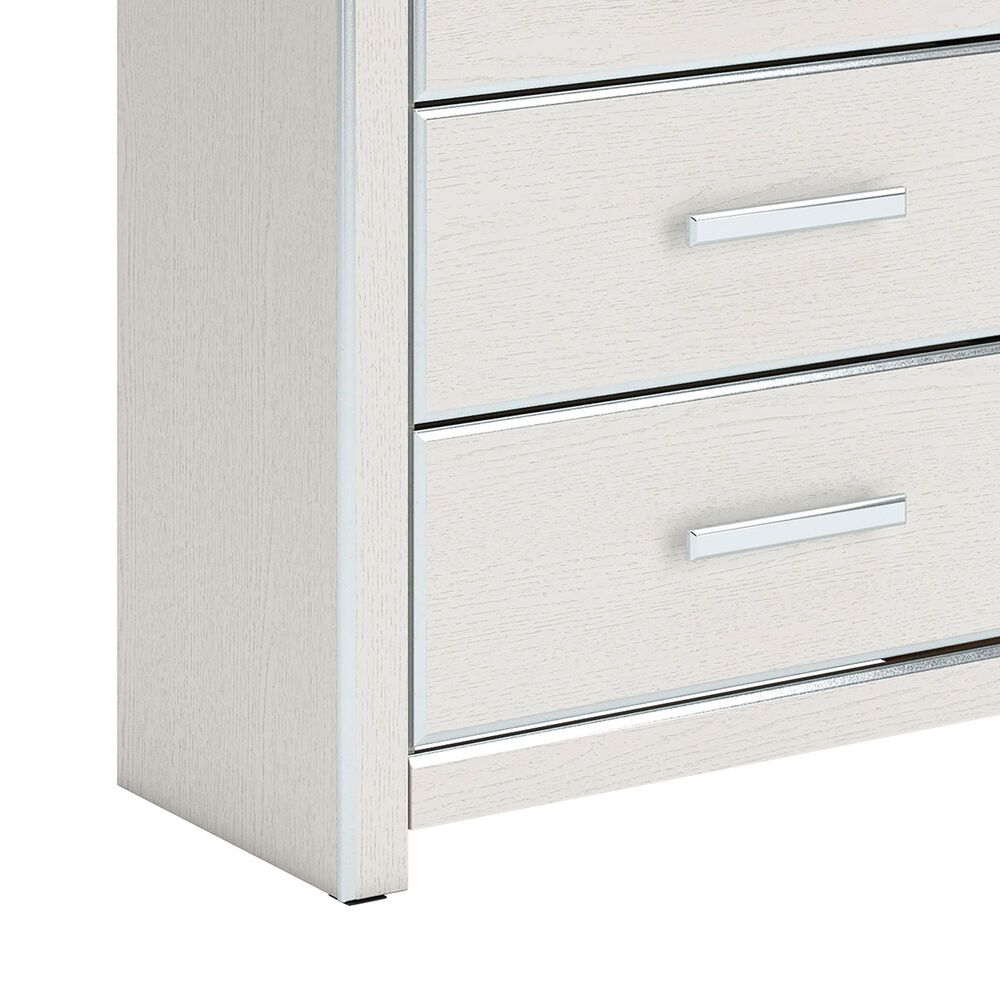 Ashley Zuraleus Queen Upholstered Storage Bed with Two Nightstands in Matte White, , large