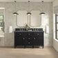 James Martin Vanities Lorelai 60" Double Vanity in Black Onyx with 3 cm Parisien Bleu Quartz Top, , large