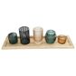 Creative Coop 6-Piece Embossed Candle Holder with Tray Set in Multicolor, , large