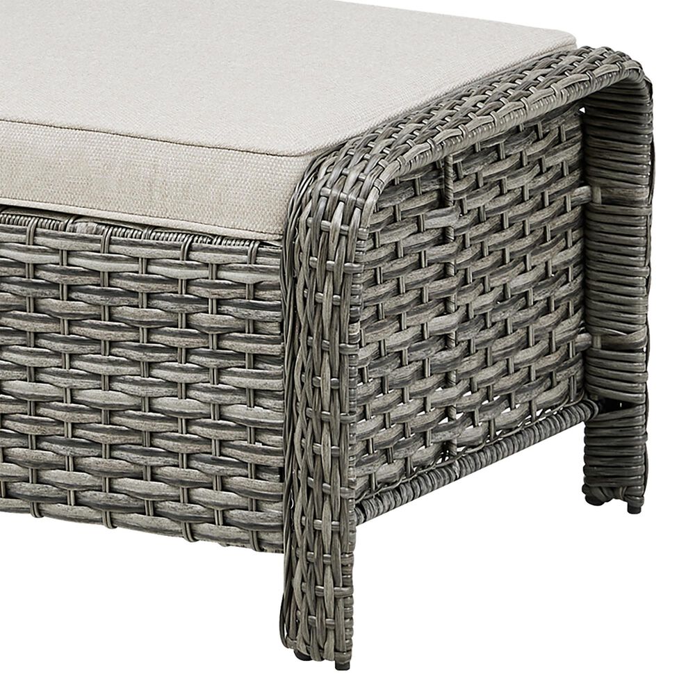 Sunwell Garden Patio Wicker Ottoman in Beige (Set of 2), , large