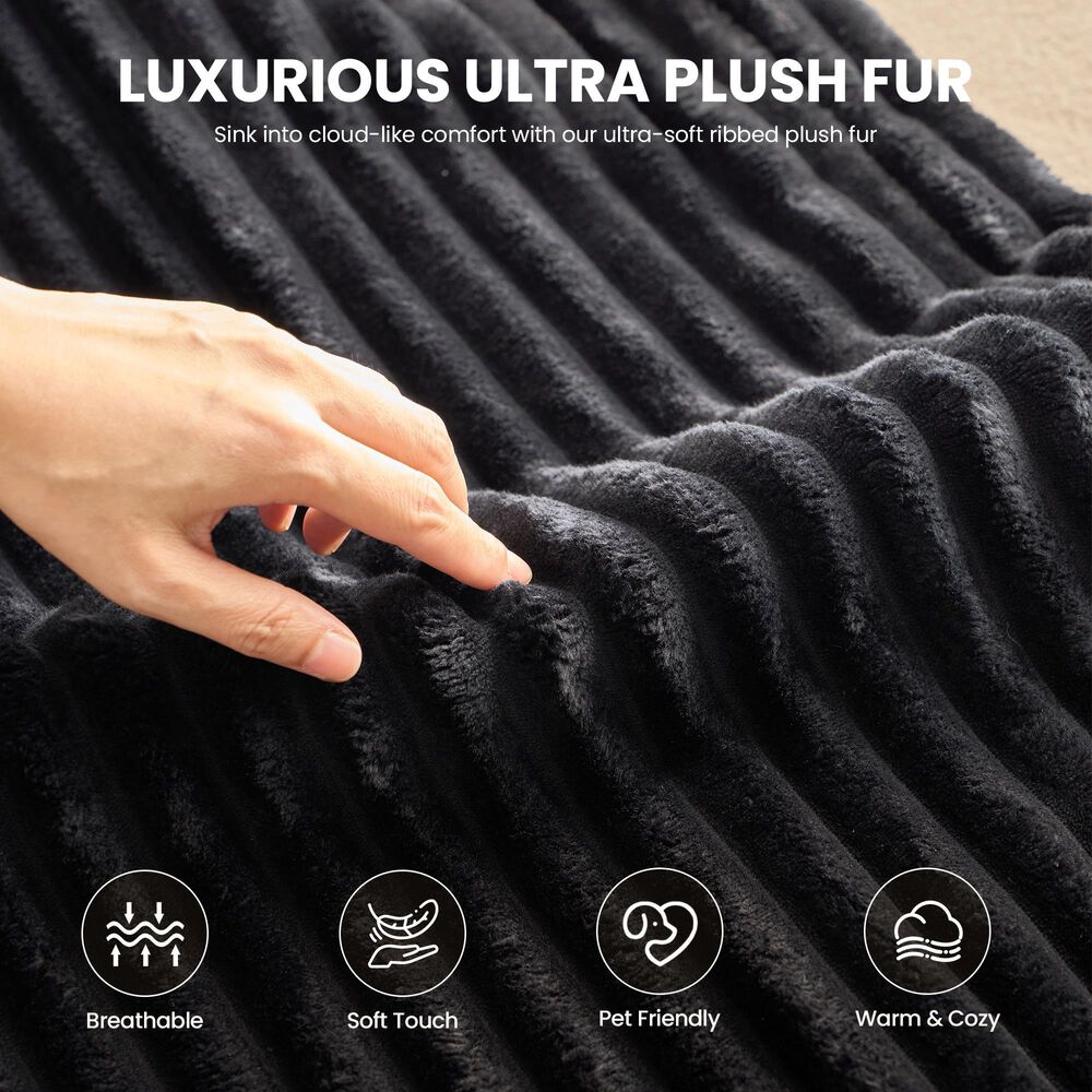 HOMLUX 67" Oversized Chaise Lounge in Black, , large