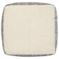 LR Home 18" Square Pouf in Gray and Beige, , large