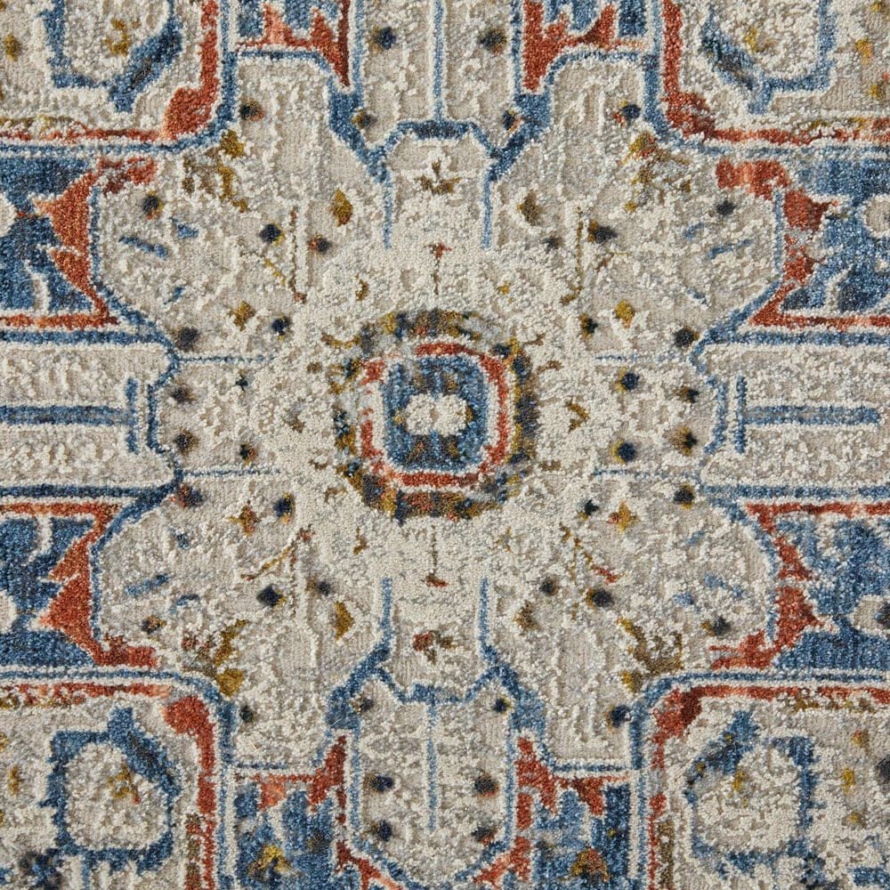 Feizy Kaia 39HTF 3&#39; x 8&#39; Blue and Red Runner, , large