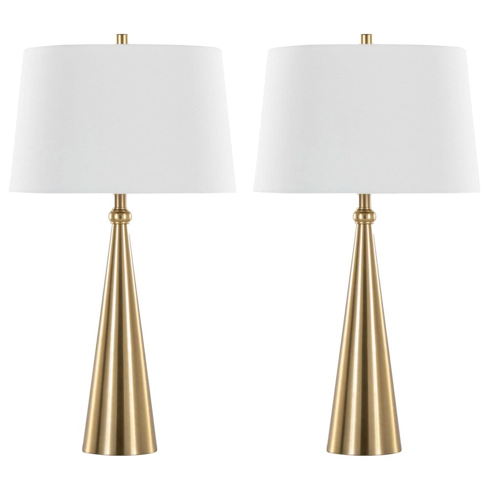 LumiSource Cone Metal Table Lamp in Gold (Set of 2), , large