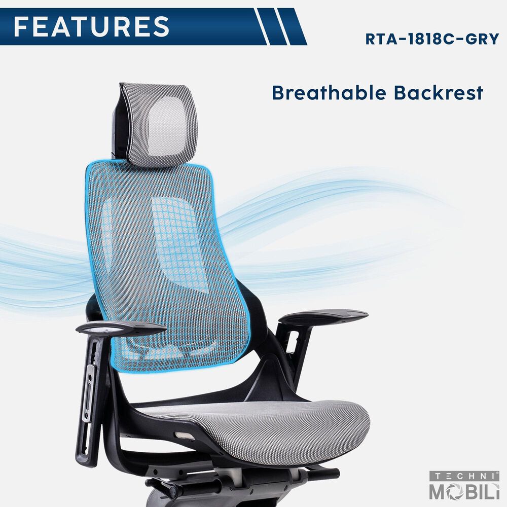 Rta Products Llc LUX Ergonomic Executive Chair in Grey, , large