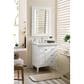 James Martin Vanities Palisades 30" Single Bathroom Vanity in Bright White with 3 cm Ethereal Noctis Quartz Top and Rectangular Sink, , large