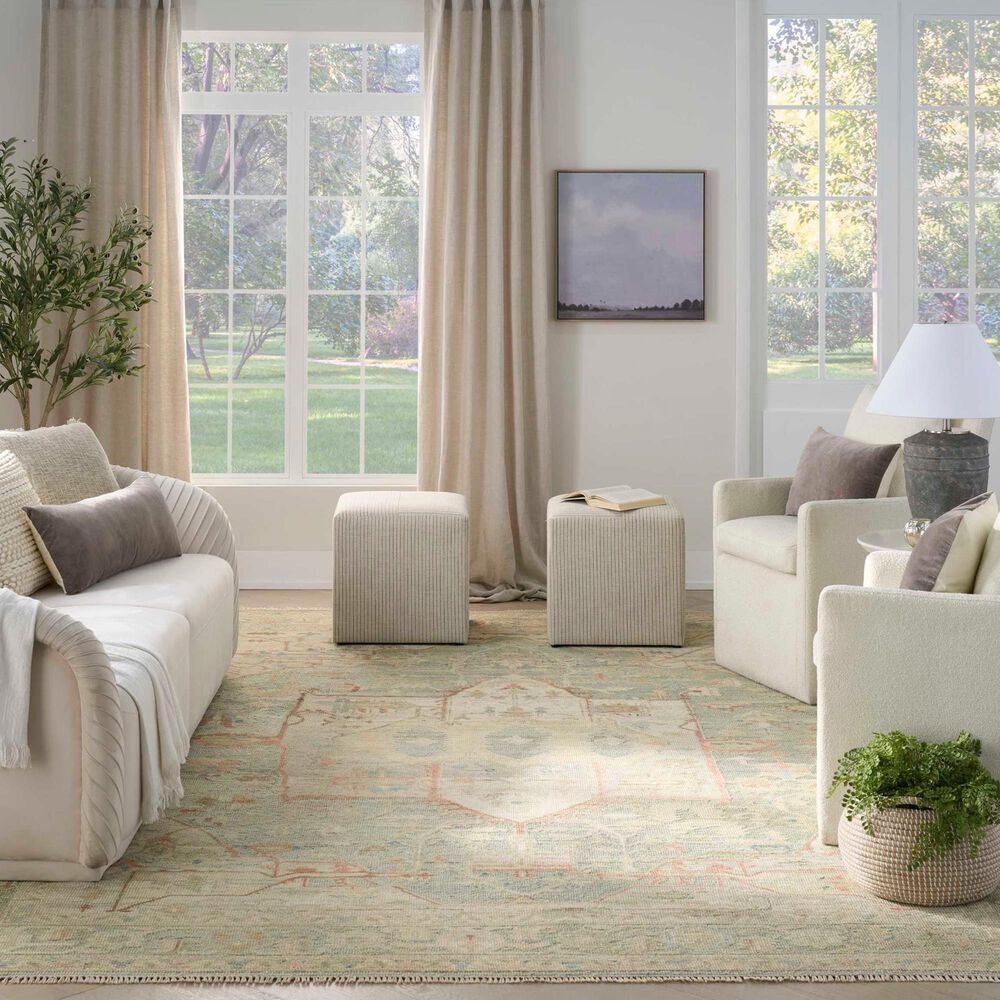 Nourison Heritage Vine HTV03 Light Blue 9&#39; x 12&#39; Area Rug, , large