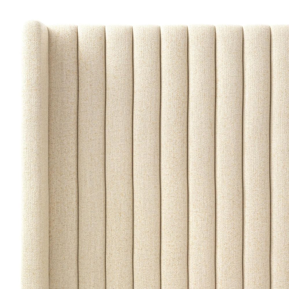 Four Hands Montgomery Queen Wingback Platform Bed in Thames Cream, , large