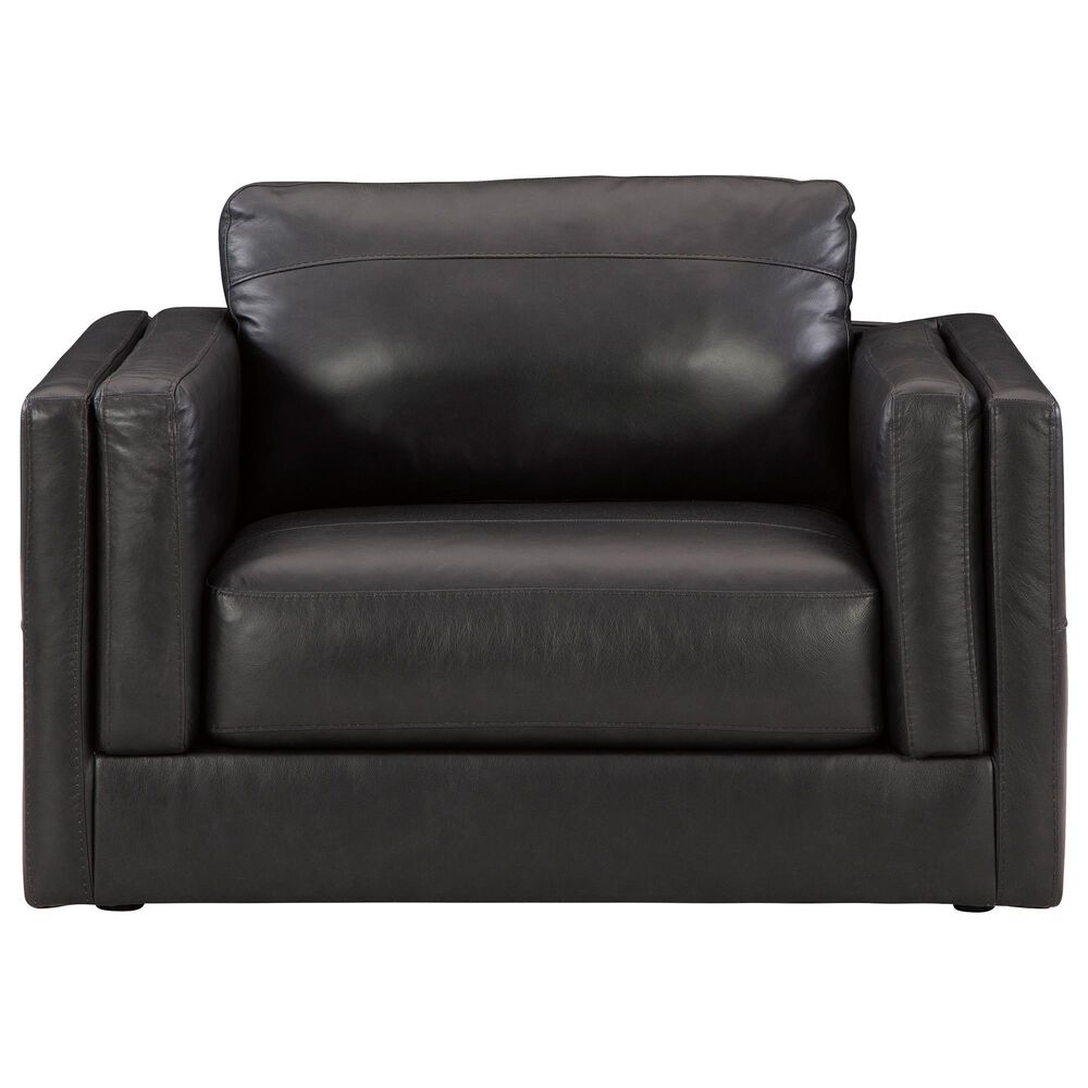 Ashley Amiata Oversized Leather Chair in Onyx, , large