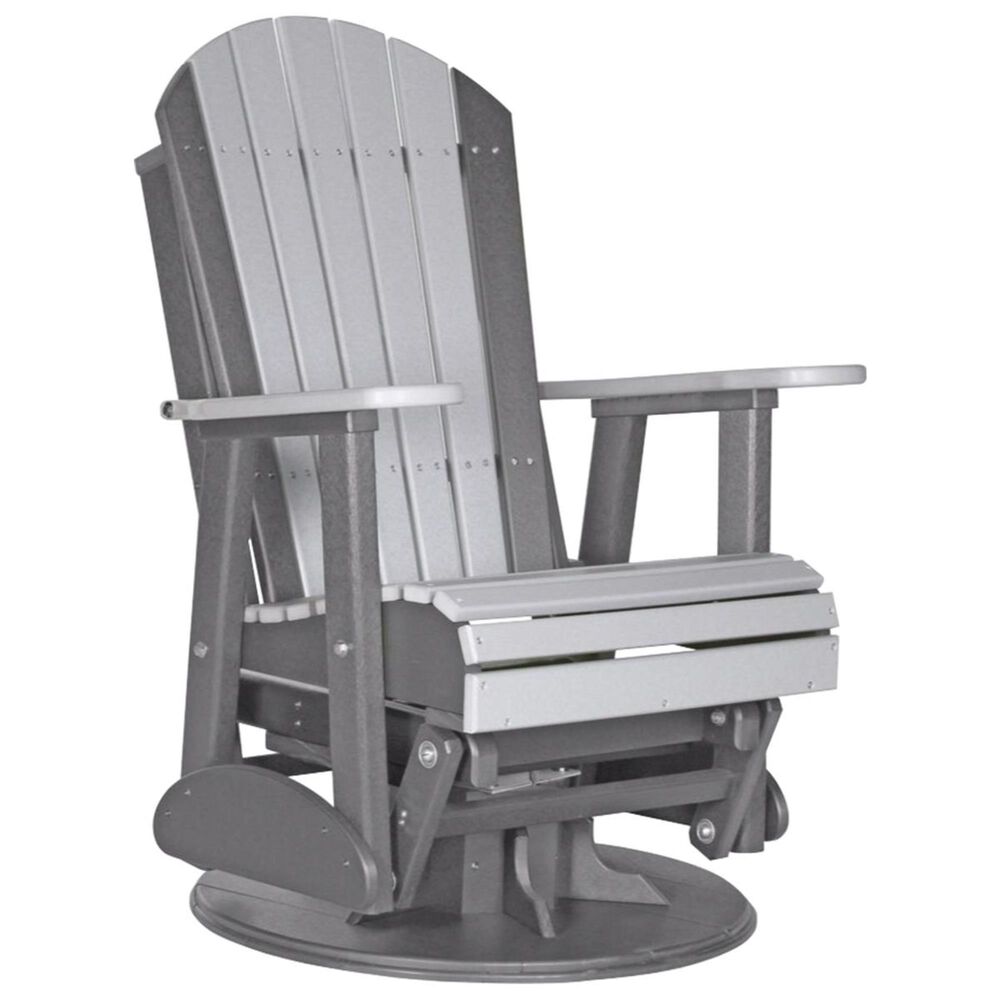 Amish Orchard 2' Adirondack Outdoor Swivel Glider Chair in Dove Gray