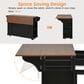 HOMLUX 54" Mobile Kitchen Island with Glass Door Storage in Walnut and Black, , large