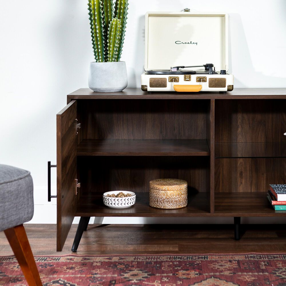 Walker Edison Nora 52&quot; TV Stand in Dark Walnut, , large