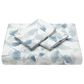 Layered Leaf 3-Piece Queen Duvet Cover Set in Blue and Taupe, , large