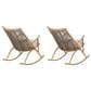 Hearth and Haven Outdoor Rocking Chair with PE Rattan Backrest in Gray (Set of 2), , large