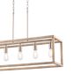 Vaxcel Pratt 5-Light Linear Chandelier in Satin Nickel and Light Oak, , large