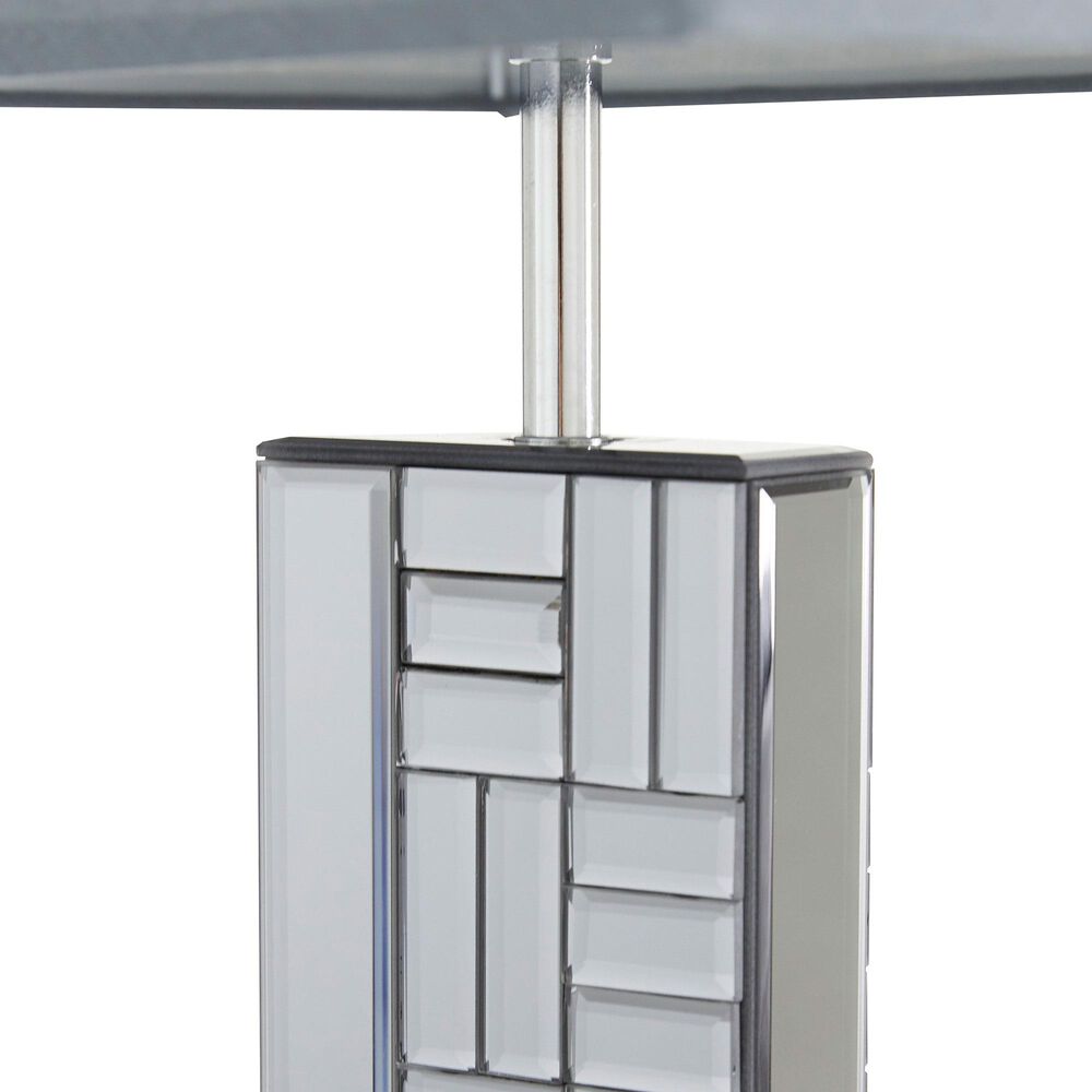 Maple and Jade Glam Table Lamp with Rectangular Shade in Silver, , large