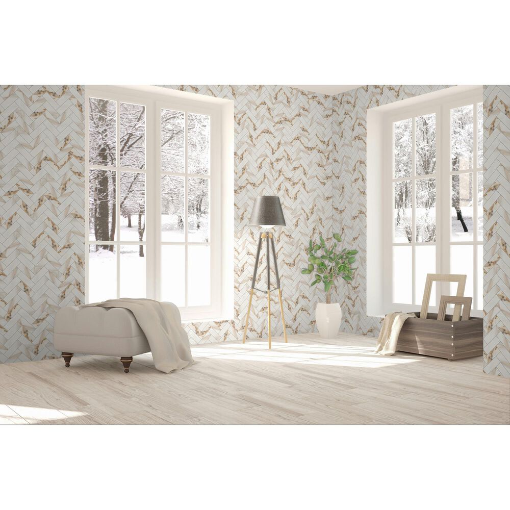 Dal-Tile Gamma Bella 10&quot; X 15&quot; HERRING Natural Stone Mosaic Sheet, , large