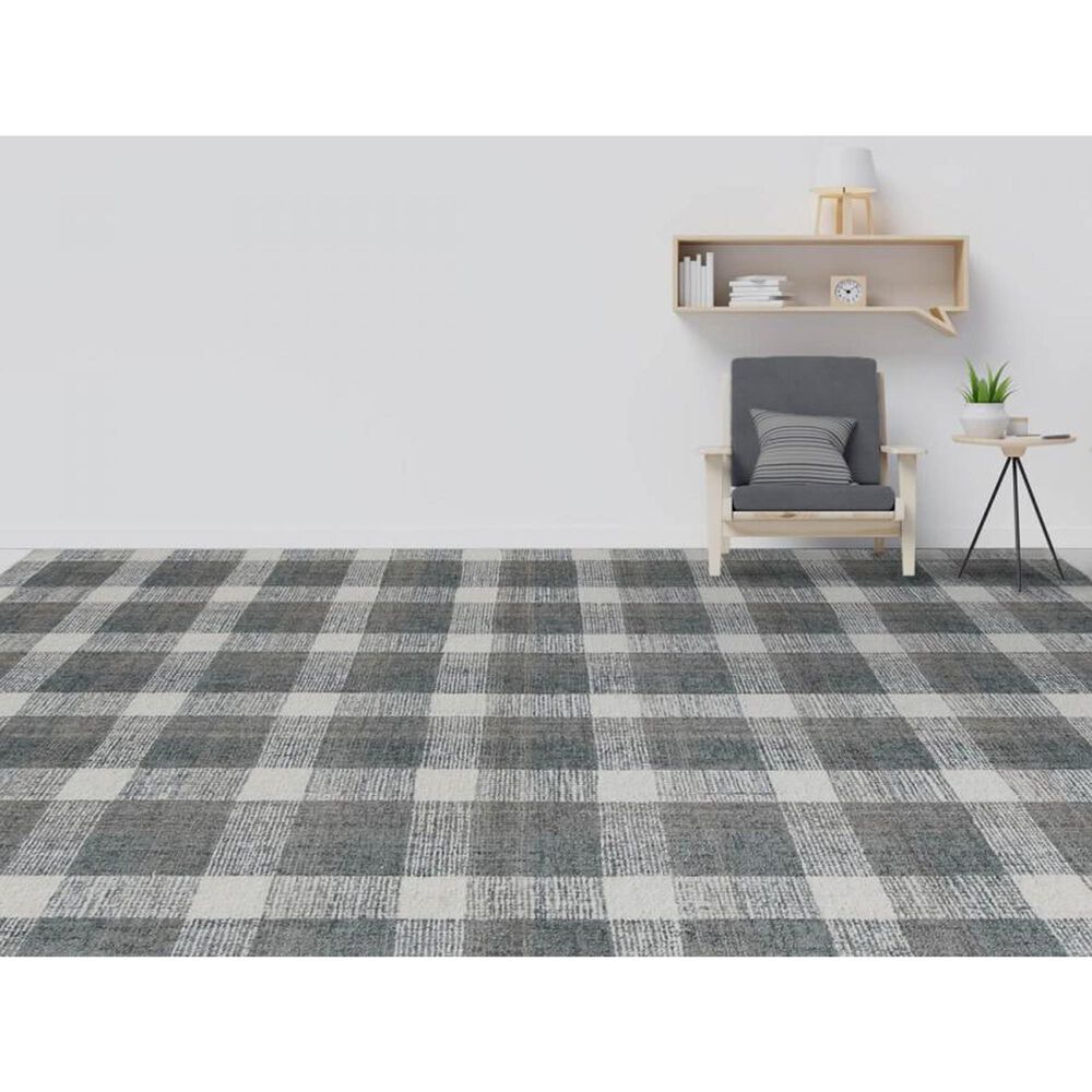 Amer Rugs Tartan 3&#39;6&quot; x 5&#39;6&quot; Dark Gray Area Rug, , large