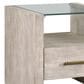 Steve Silver Garland End Table in Washed Parchment and Clear, , large