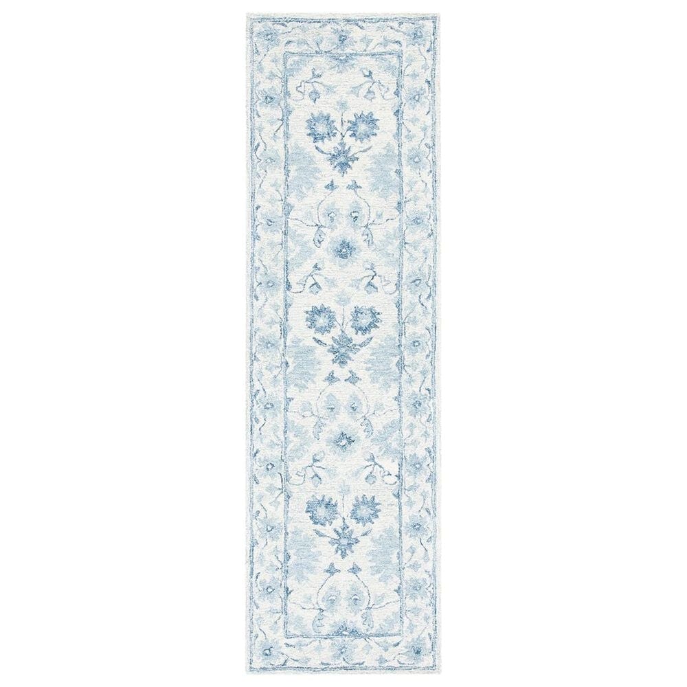 Safavieh Micro-Loop MLP276M 2"3" x 8" Blue and Ivory Runner, , large