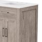 Lexora Home Abbey 60" Double Bathroom Vanity in Grey Oak with 2 cm White Quartz Top and Rectangular Sinks, , large