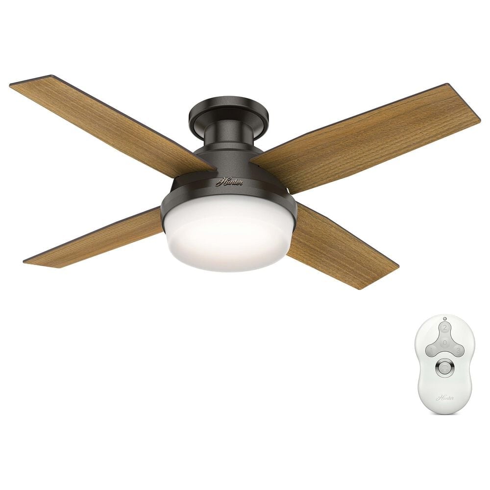 Hunter Dempsey Low Profile 44" Ceiling Fan with Lights in Noble Bronze, , large