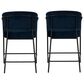 Linon Home Decor Prestwick Counter Stool with Navy Cushion in Black (Set of 2), , large