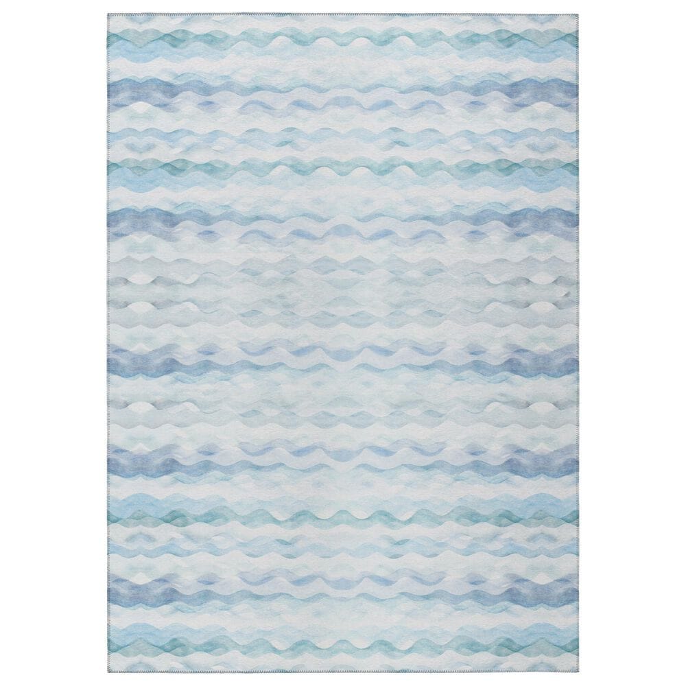 Dalyn Rug Company Seabreeze Chevron 8" x 10" Denim Area Rug, , large