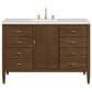 James Martin Vanities Myrrin 48" Vanity in Mid-Century Walnut with 3 cm Arctic Fall Solid Surface Top, , large