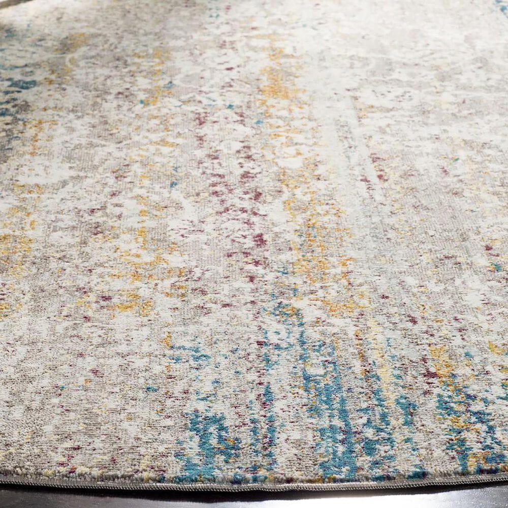Safavieh Aria ARA156C 6&#39;6&quot; Round Cream and Blue Area Rug, , large
