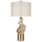 Classy Art Wholesalers Sculptural Serenity Ceramic Table Lamp in Cream, Tan and Soft Gold, , large