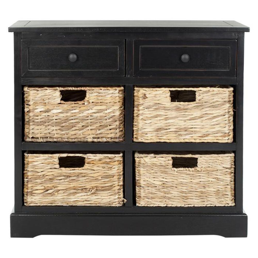 Safavieh Herman 6-Drawer Storage Unit in Distressed Black, , large