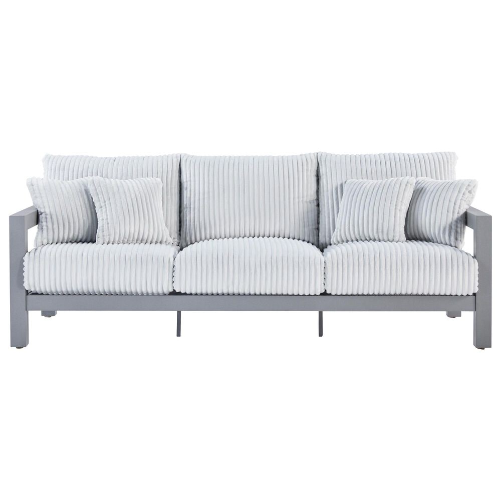 Ashley Hurley Park Patio Sofa in Gray, , large