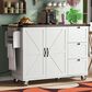 HOMLUX 55" Farmhouse Kitchen Island with Power Outlet in White, , large