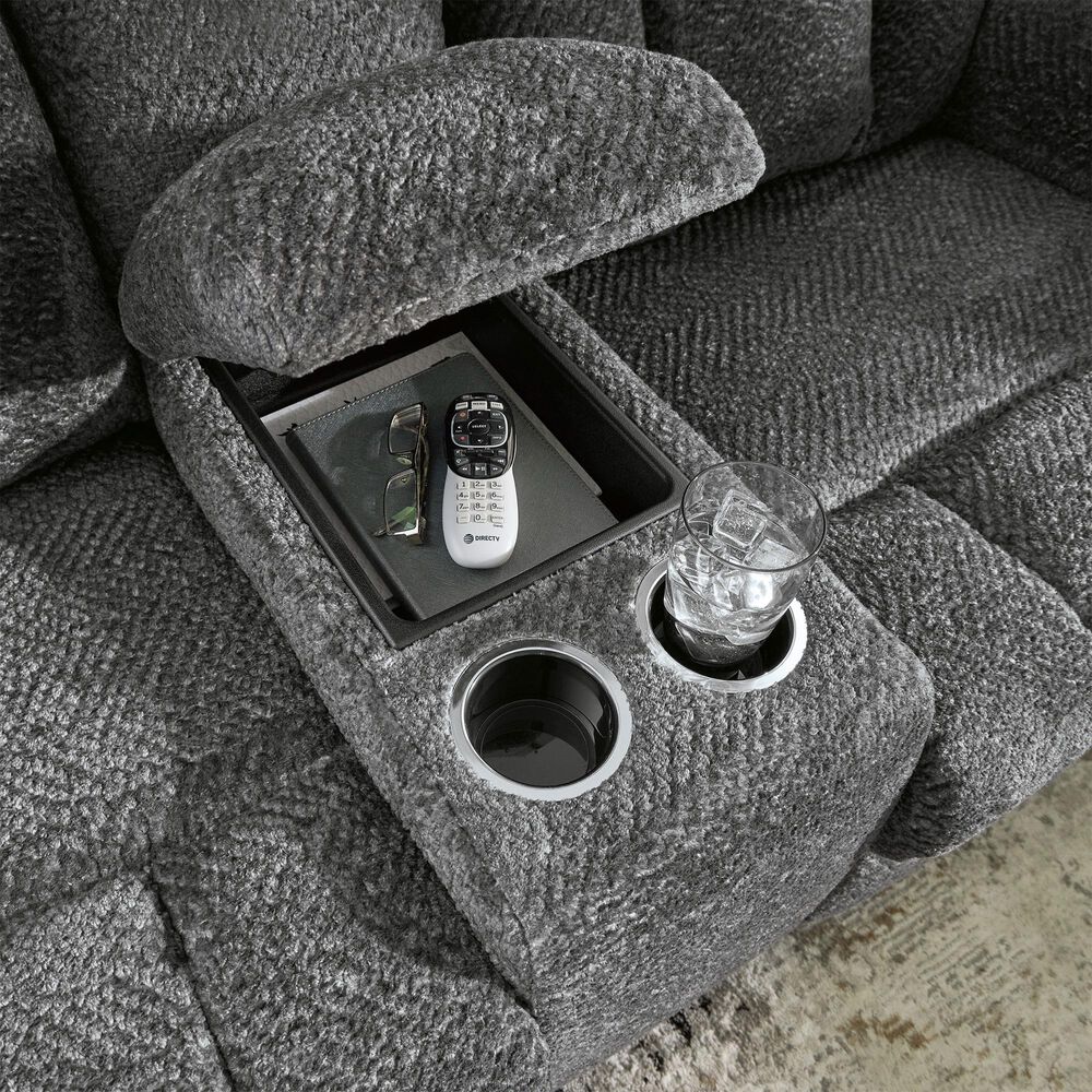 Ashley Frohn Manual Reclining Loveseat in Graphite, , large