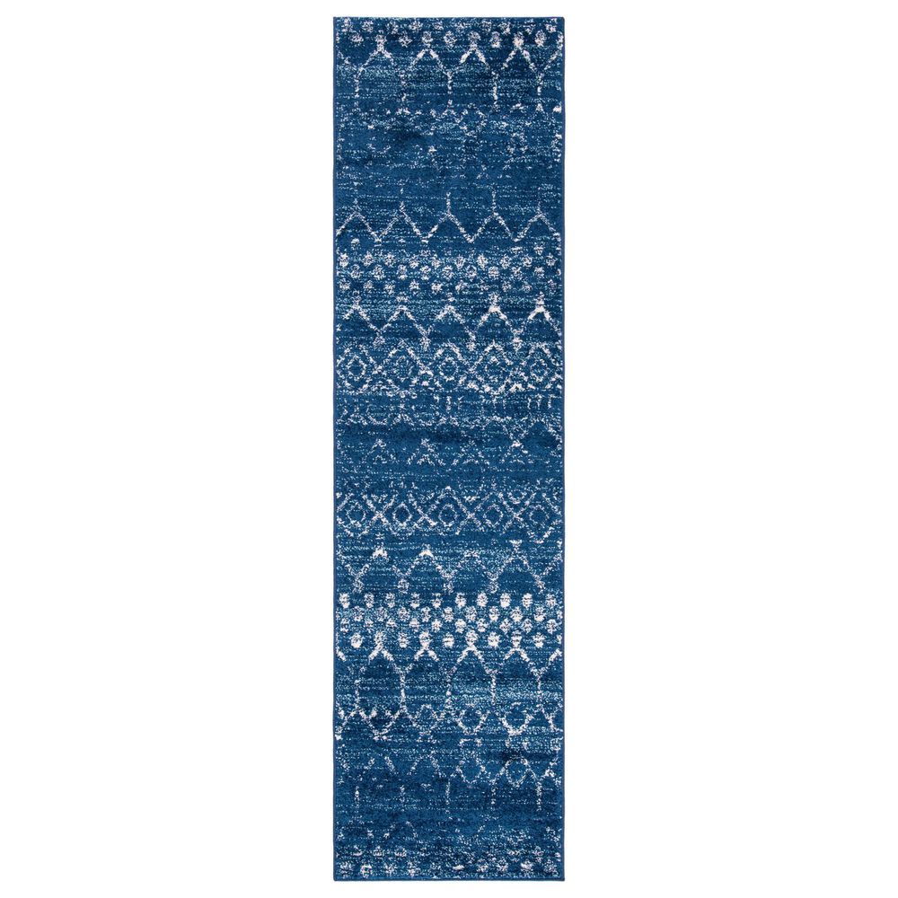Safavieh Tulum 2" x 8" Blue and Ivory Runner, , large