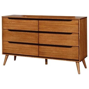 Furniture of America Lennart 6-Drawer Dresser in Oak, , large