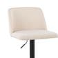 LumiSource Toriano Swivel Adjustable Bar Stool with Cream Noise Fabric Upholstery in Black (Set of 2), , large
