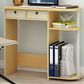 HOMLUX 32" Computer Desk with Two Drawers in Beech and White, , large